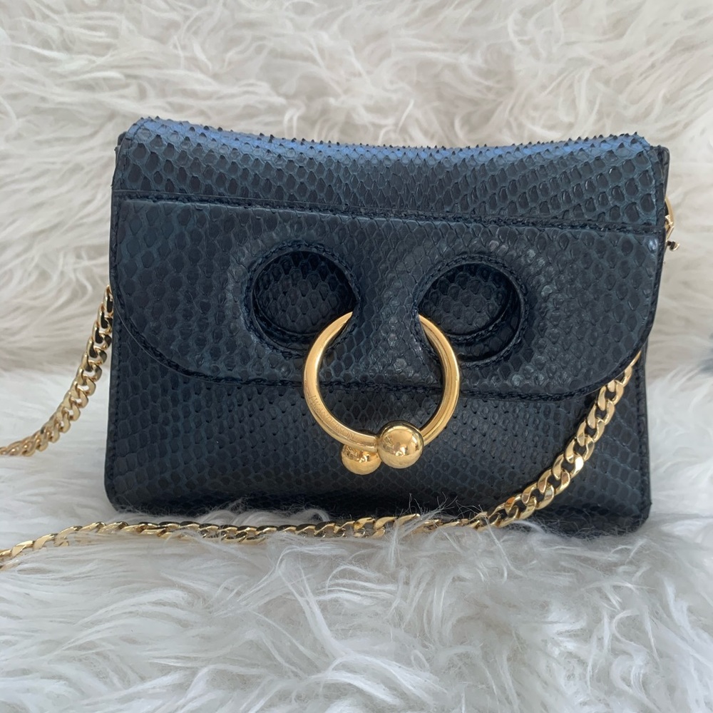 JW Anderson Python Mini Pierce crossbody clutch